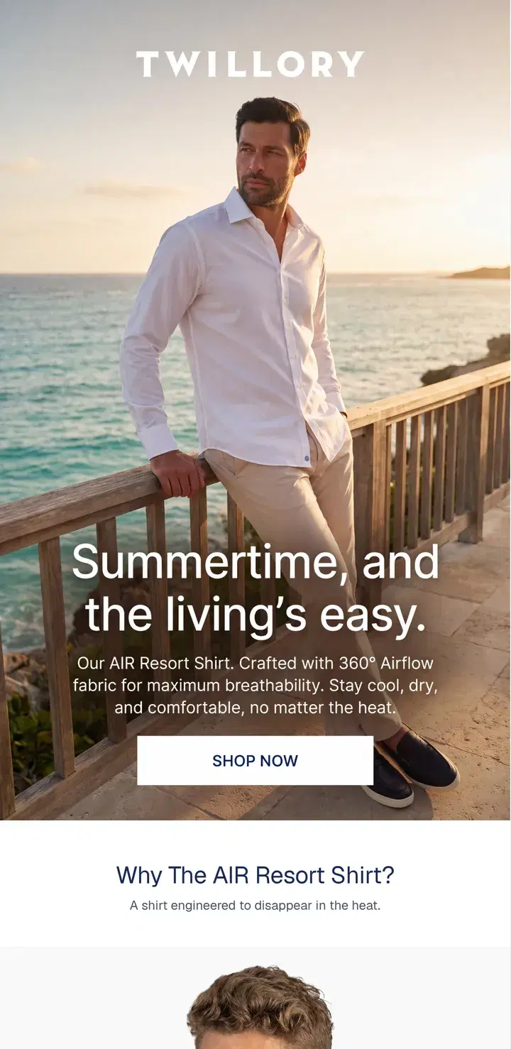 Twillory Air Resort Shirt email