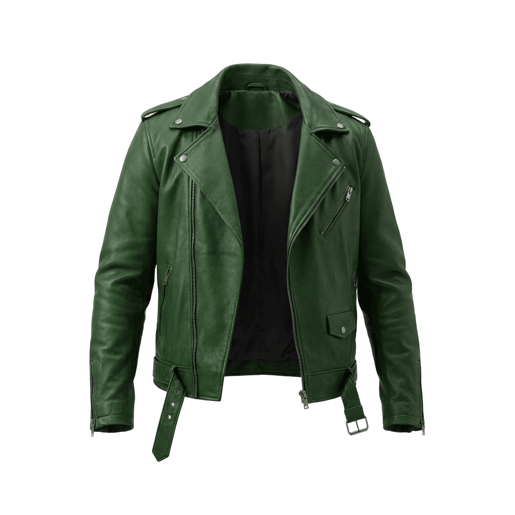 Green leather jacket