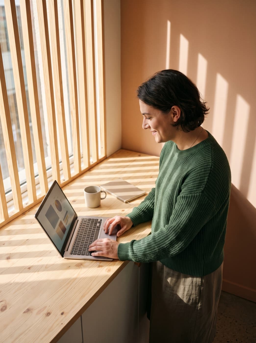 Marketer reviewing campaign performance on a laptop