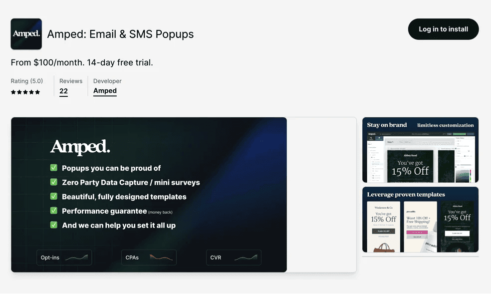 Amped pop-up app icon representing balanced visitor attention capture without disrupting the shopping experience