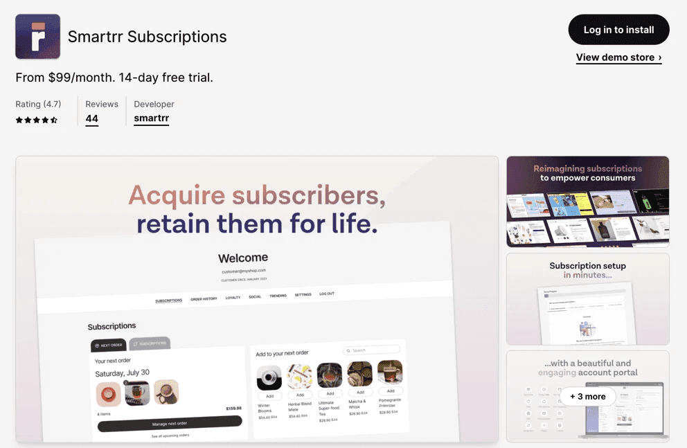 Smartrr subscription app icon representing recurring revenue features for scaling ecommerce brands
